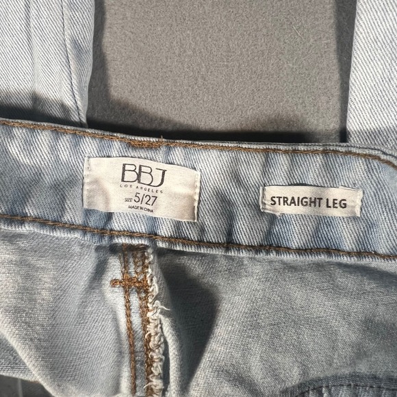BBJ Los Angeles Women's Size 5/27‎ Light Wash Denim Straight Leg Cargo Pants - Picture 3 of 7